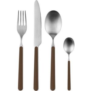 Hnědý/ve stříbrné barvě nerezový příbor 4 ks pro 1 osobu Noli – noo.ma obraz
