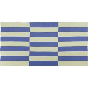 Světle žlutá/modrá bavlněná plážová osuška 100x160 cm Su – noo.ma obraz