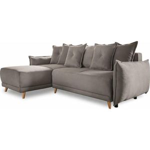 Světle hnědá manšestrová rozkládací rohová pohovka (variabilní) Lazy Lukka – Miuform obraz