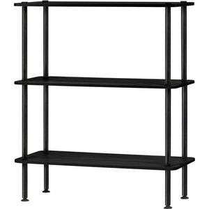 Černý regál v dekoru dubu 80x90, 5x35 cm Teidi – noo.ma obraz