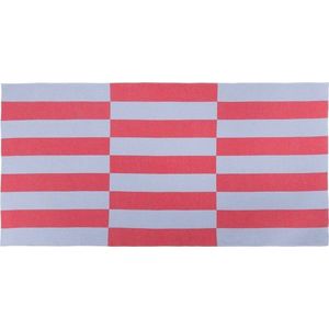 Červená/světle modrá bavlněná plážová osuška 100x160 cm Su – noo.ma obraz