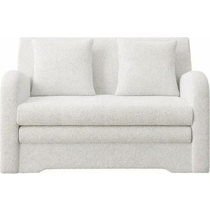 Bílá rozkládací/s úložným prostorem pohovka z textilie bouclé 130 cm Ario – ELTAP obraz