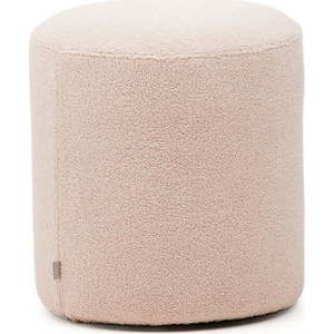 Světle růžový taburet z textilie bouclé Kaeli – Kave Home obraz