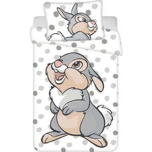 Bílo-šedé bavlněné dětské povlečení do postýlky 100x135 cm Thumper "Dots" – Jerry Fabrics obraz
