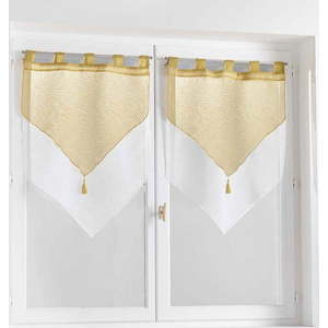 Žluto-bílé záclony v sadě 2 ks 60x90 cm Duetto – douceur d'intérieur obraz