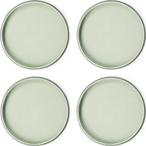 Zelené talíře v sadě 4 ks z kameniny ø 22 cm Aura Rondo – Bonami Selection obraz
