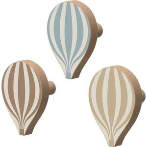 Nástěnné háčky v sadě 3 ks z bukového dřeva Hot Air Ballon – Cam Cam Copenhagen obraz