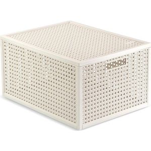 Krémový úložný box s víkem z recyklovaného plastu 30x38x21 cm Kaya – Curver obraz