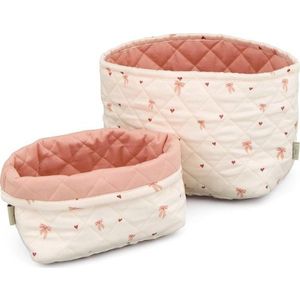 Růžové/krémové látkové dětské koše na hračky v sadě 2 ks ø 24x17 cm Bows – Cam Cam Copenhagen obraz