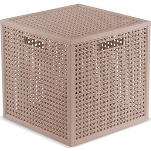 Starorůžový úložný box s víkem z recyklovaného plastu 28x28x28 cm Kaya Cube – Curver obraz