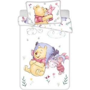 Bavlněné dětské povlečení do postýlky 100x135 cm Winnie the Pooh "Pooh Hugs" – Jerry Fabrics obraz