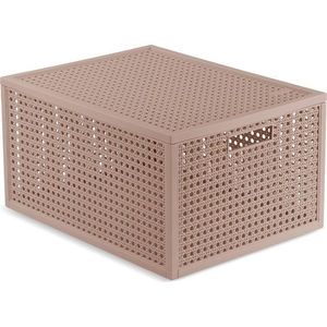 Starorůžový úložný box s víkem z recyklovaného plastu 30x38x21 cm Kaya – Curver obraz