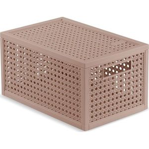 Starorůžový úložný box s víkem z recyklovaného plastu 19x30x15 cm Kaya – Curver obraz