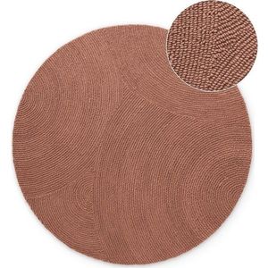 Ručně tkaný vlněný kulatý koberec v terakotové barvě ø 120 cm Calmio – Hanse Home obraz