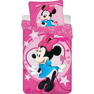 Růžové dětské povlečení na jednolůžko z mikrovlákna 140x200 cm Minnie "Hello" – Jerry Fabrics obraz
