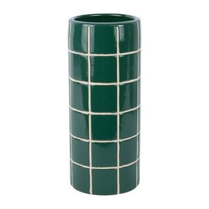 Tmavě zelená keramická váza (výška 30 cm) Retro Tiles – PT LIVING obraz