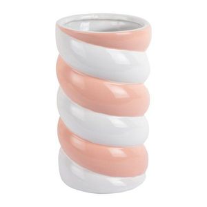 Bílá/růžová keramická váza (výška 23 cm) Marshmallow – PT LIVING obraz