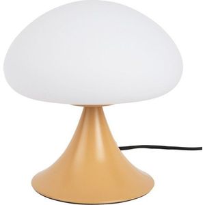 Okrově žlutá kovová stolní lampa se skleněným stínidlem (výška 21 cm) Hongo – Leitmotiv obraz