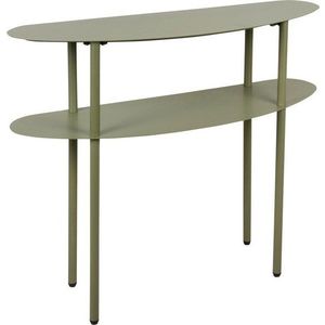 Zelený kovový konzolový stolek 28x90 cm Riqueza – Leitmotiv obraz