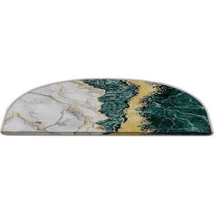 Nášlapy na schody v sadě 16 ks v petrolejovo-krémové barvě 20x65 cm Golden Marble – Vitaus obraz