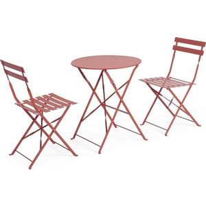 Ocelový zahradní jídelní set v terakotové barvě pro 2 Austin – Bizzotto obraz