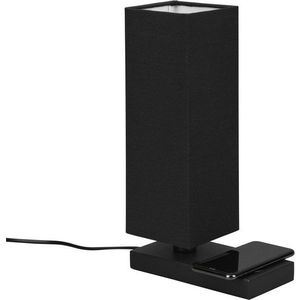 Matně černá stolní lampa s bezdrátovou nabíječkou (výška 35 cm) Haley – Reality obraz