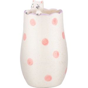 Bílá váza z dolomitu (výška 18 cm) Peeking Cat – Sass & Belle obraz