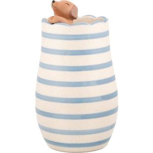 Bílá váza z dolomitu (výška 18, 5 cm) Peeking Sausage Dog – Sass & Belle obraz
