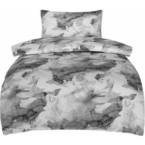 Šedé povlečení na jednolůžko z bavlněného saténu 140x200 cm Deluxe Minerals – My House obraz