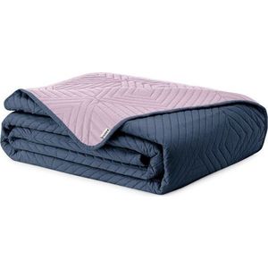 Růžový/tmavě šedý prošívaný přehoz z mikrovlákna 240x260 cm Softa – Restilo obraz