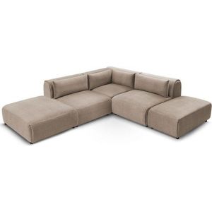 Taupe sametová modulární rohová pohovka Jeanne – Bobochic Paris obraz