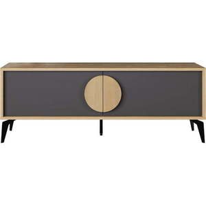 TV stolek v dekoru dubu v černo-přírodní barvě 140x51 cm Vae – Marckeric obraz