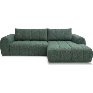 Tmavě zelená rohová pohovka (pravý roh/s lenoškou) Nesty – Bobochic Paris obraz