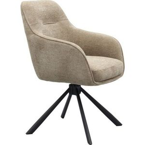 Taupe čalouněné jídelní křeslo s područkami Avola – Unique Furniture obraz