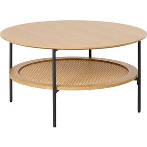 Kulatý konferenční stolek v dekoru dubu v přírodní barvě ø 80 cm Pensacola – Unique Furniture obraz