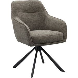 Tmavě šedé čalouněné jídelní křeslo s područkami Avola – Unique Furniture obraz