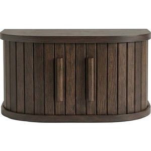 Závěsný/s poličkami noční stolek v dekoru dubu v tmavě přírodní barvě Meta – Unique Furniture obraz