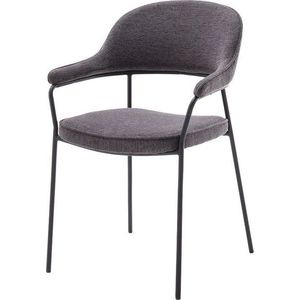 Tmavě šedá jídelní židle s područkami Kindersley – Unique Furniture obraz