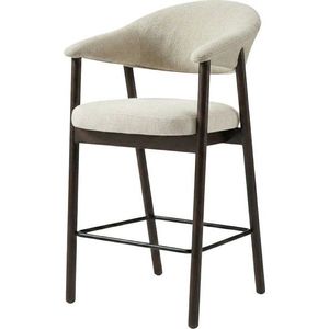 Hnědá/krémová čalouněná barová židle s područkami (výška sedáku 67 cm) Elk – Unique Furniture obraz