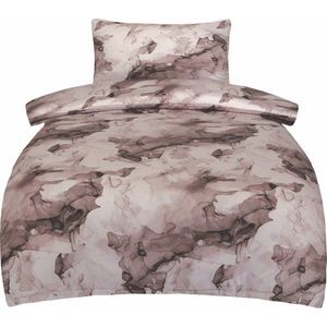 Hnědé povlečení na jednolůžko z bavlněného saténu 140x200 cm Deluxe Minerals – My House obraz