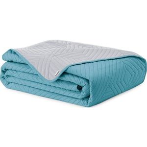 Modrý/světle šedý prošívaný přehoz z mikrovlákna 220x240 cm Softa – Restilo obraz