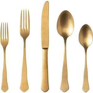 Nerezový příbor 5 ks ve zlaté barvě pro 1 osobu Prado – Costa Nova obraz