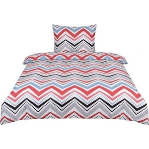 Modré/šedé 3dílné povlečení na jednolůžko z bavlněného saténu 140x200 cm Marina – JAHU collections obraz