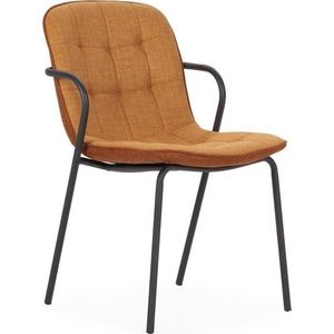 Čalouněná jídelní židle s područkami v terakotové barvě Angie – Marckeric obraz