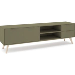 Zelený matný TV stolek 180x53x40 cm Campus – Marckeric obraz