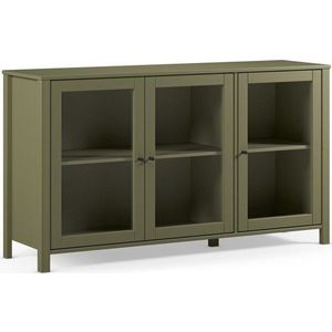 Zelená vitrína z borovicového dřeva 142x80x40 cm Alessandra – Marckeric obraz