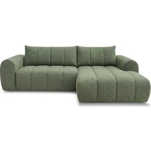 Zelená rohová pohovka (pravý roh/s lenoškou) Nesty – Bobochic Paris obraz