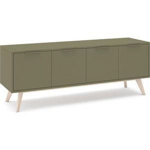 Zelený matný TV stolek 140x53x40 cm Campus – Marckeric obraz