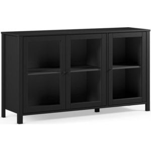 Černá vitrína z borovicového dřeva 142x80x40 cm Alessandra – Marckeric obraz
