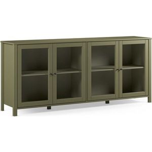 Zelená vitrína z borovicového dřeva 186x80x40 cm Alessandra – Marckeric obraz